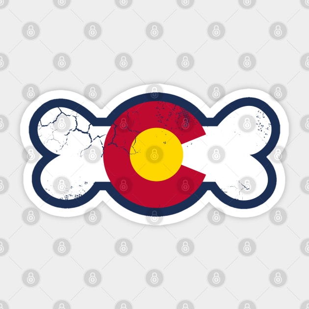 Colorado Flag Dog Bone Sticker by E